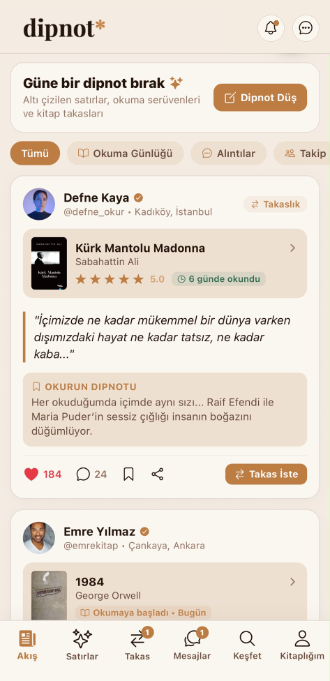 Dipnot akış ekranı